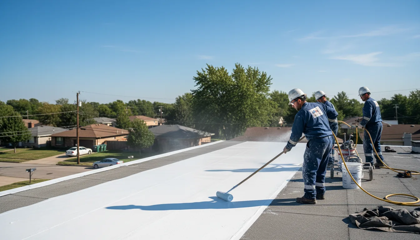 Commercial roof coating in Farmersville Station, NY near me